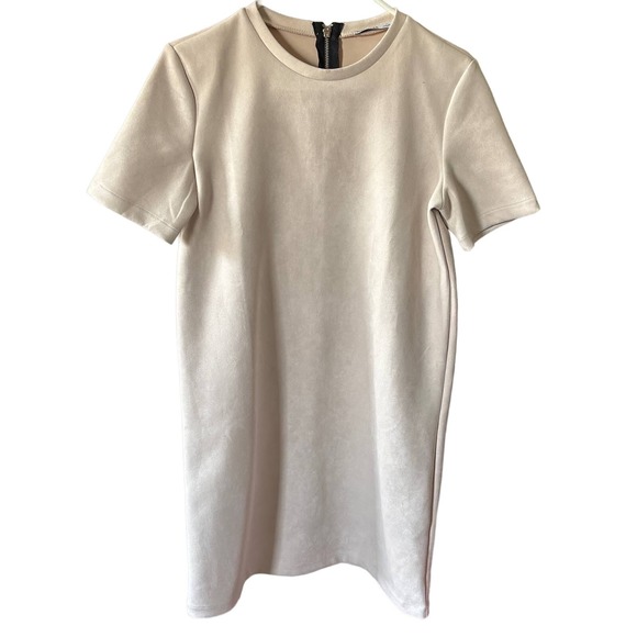 Zara Collection Women Medium Blush Pink Faux Suede Dress - Picture 1 of 3